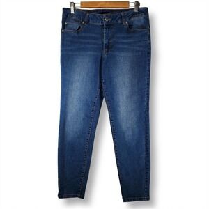Tahari Kelly Mid-Rise Skinny Jeans Medium Wash Indigo Blue Size 12/31